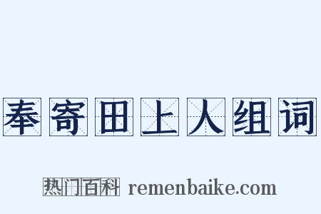 奉寄田上人组词是什么意思的图片